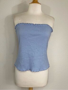 NWOT New Haute Fox Womens Baby Blue Smock Strapless Stretch Tube Top 3X Coastal